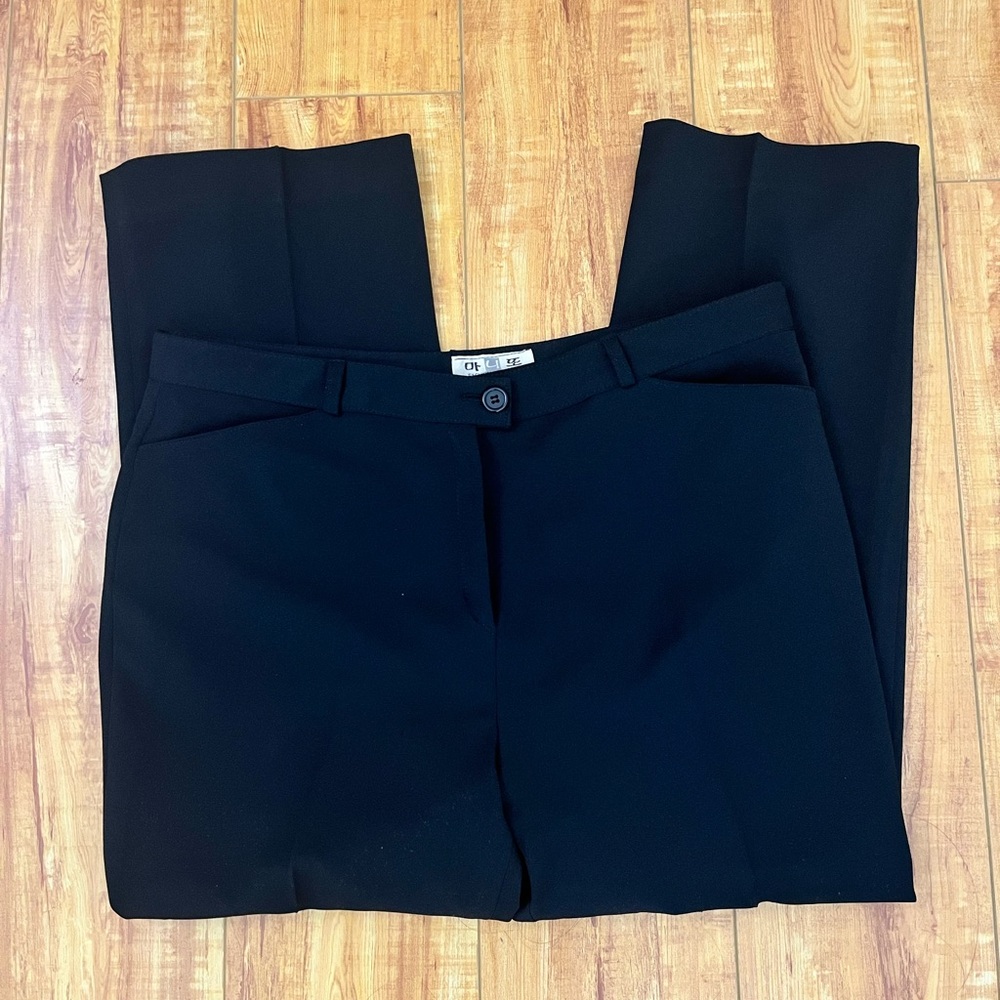 Korean petite Chic Black Dress Pants